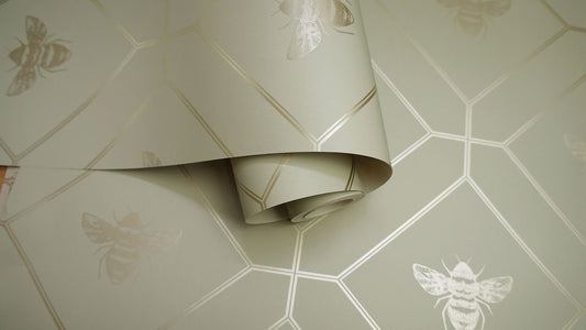Honeycomb Bee Wallpaper - Green - Holden Décor - 13080Wallpaper199