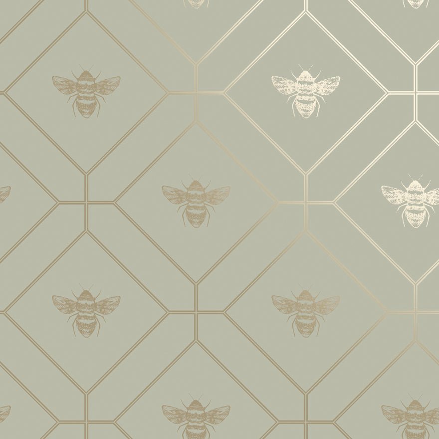 Honeycomb Bee Wallpaper - Green - Holden Décor - 13080Wallpaper199
