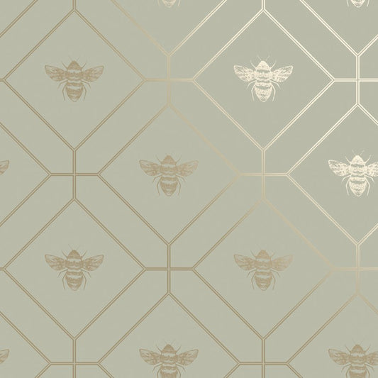 Honeycomb Bee Wallpaper - Green - Holden Décor - 13080Wallpaper199