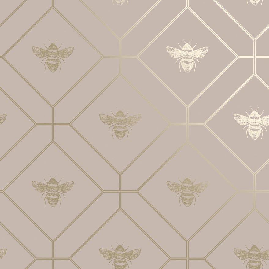 Honeycomb Bee Wallpaper - Pink - Holden Décor - 13083Wallpaper199