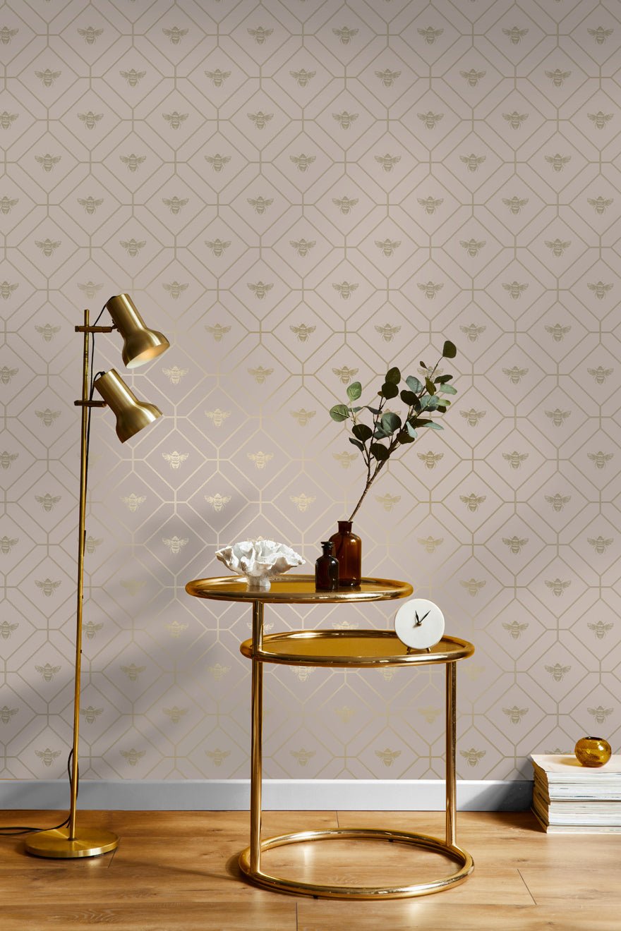 Honeycomb Bee Wallpaper - Pink - Holden Décor - 13083Wallpaper199
