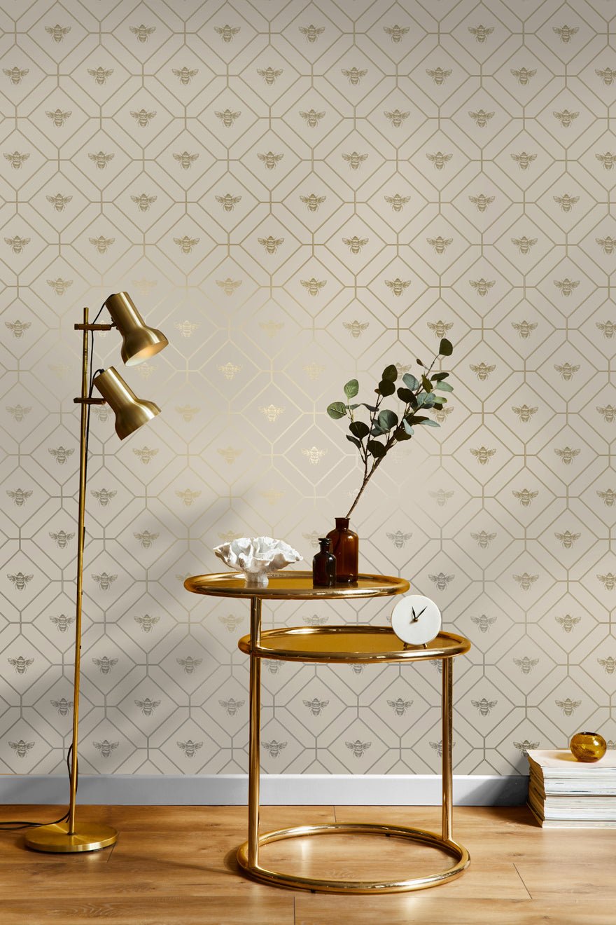 Honeycomb Bee Wallpaper - Taupe - Holden Décor - 13082Wallpaper199