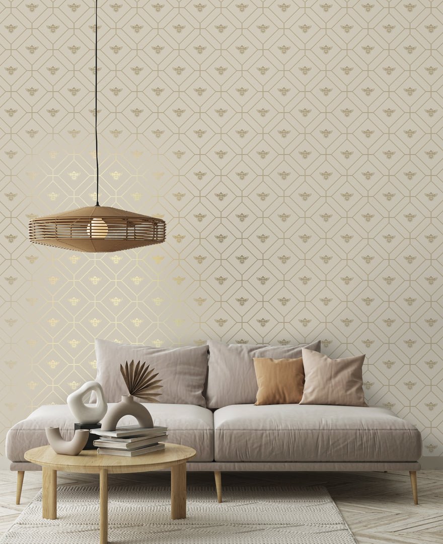 Honeycomb Bee Wallpaper - Taupe - Holden Décor - 13082Wallpaper199