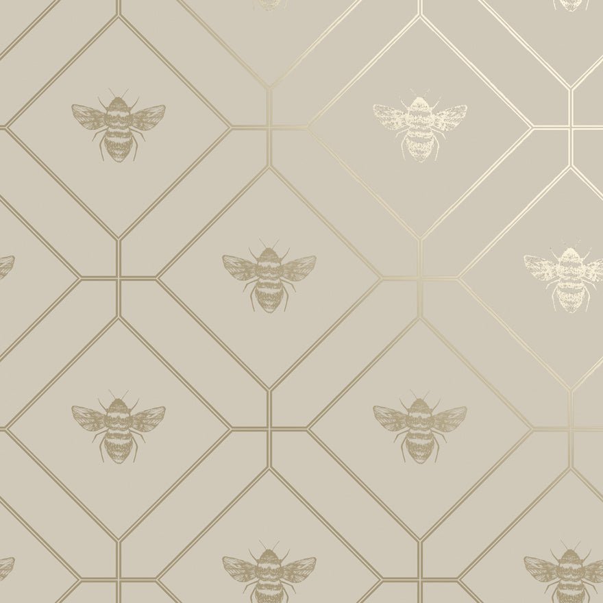 Honeycomb Bee Wallpaper - Taupe - Holden Décor - 13082Wallpaper199