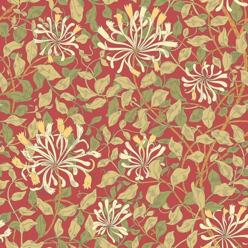Honeysuckle Leaf Trail Wallpaper - Terracotta - Hoopla Walls - HWA1085WWallpaper199