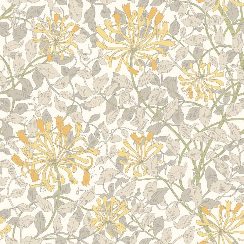 Honeysuckle Leaf Trail Wallpaper - Warm Grey - Hoopla Walls - HWA1079WWallpaper199