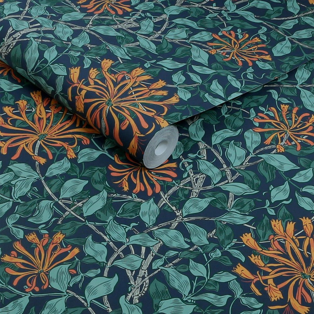 Honeysuckle Wallpaper - Tidewater Blue - 140484 - William MorrisWallpaper199