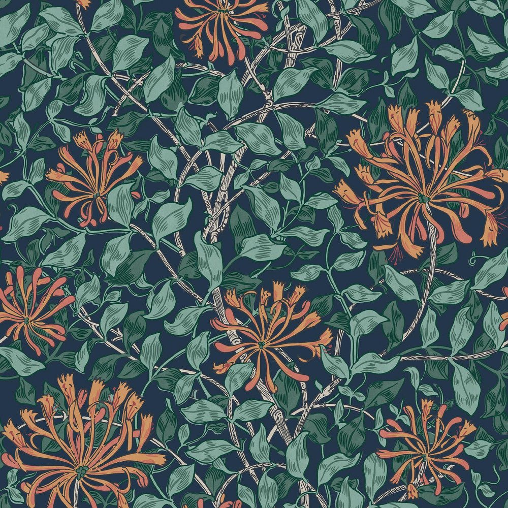Honeysuckle Wallpaper - Tidewater Blue - 140484 - William MorrisWallpaper199
