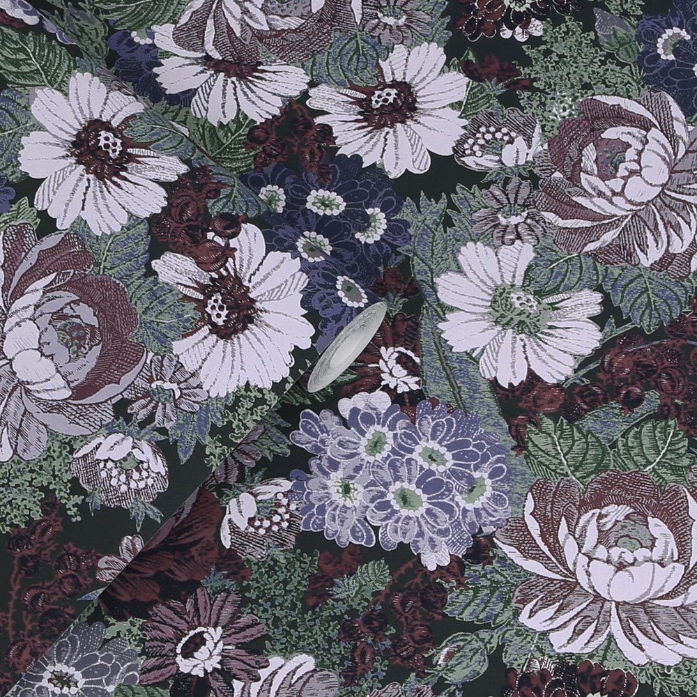 Honnington Peonies Wallpaper - Blackberry Purple - Laura Ashley - 121088Wallpaper199