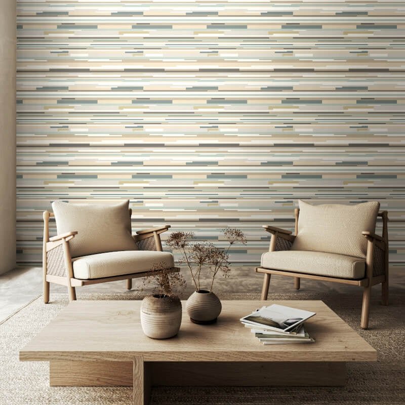 Horizontal Stripe Wallpaper - Grey - Hoopla Walls - HWA1058WWallpaper199