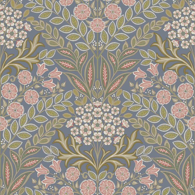 Icon Belvedere Floral Wallpaper - Grey/Blue - Grandeco - IC2115Wallpaper199