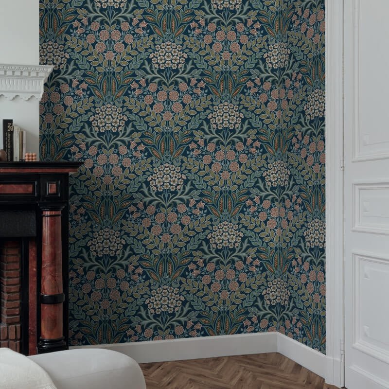 Icon Belvedere Floral Wallpaper - Navy - Grandeco - IC2105Wallpaper199