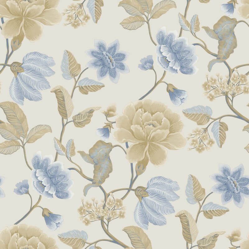Icon Celia Floral Trail Wallpaper - Blue - Grandeco - IC3102Wallpaper199