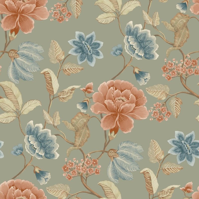 Icon Celia Floral Trail Wallpaper - Grey - Grandeco - IC3103Wallpaper199