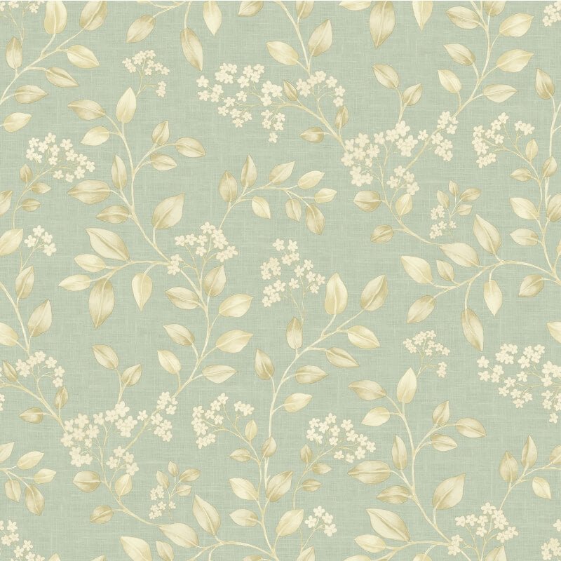 Icon Jasmine Floral Trail Wallpaper - Green - Grandeco - IC3003Wallpaper199