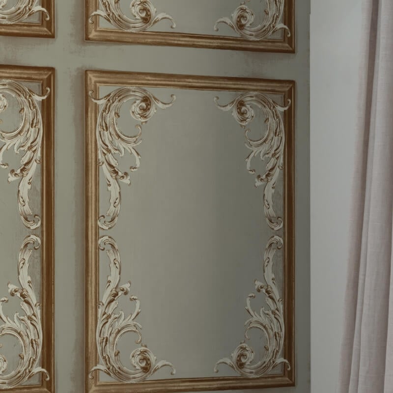 Icon Rococo Panel Wallpaper - Greige - Grandeco - IC1103Wallpaper199
