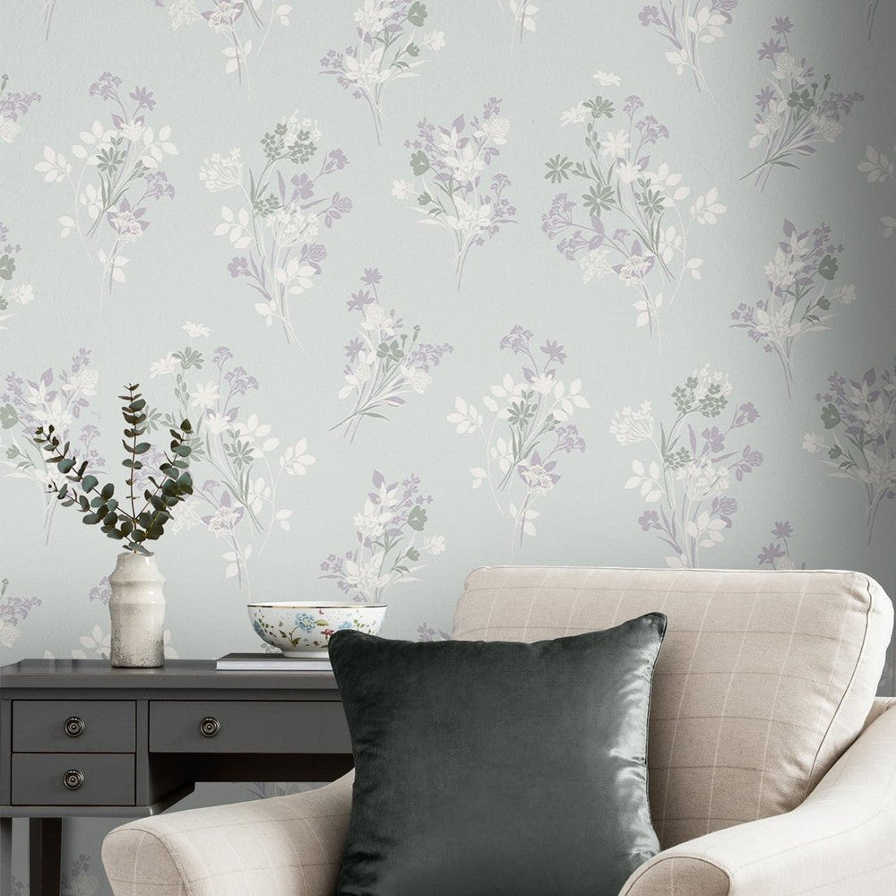 Igerna Wallpaper - Pale Duck Egg Blue - Laura Ashley - 119857Wallpaper199