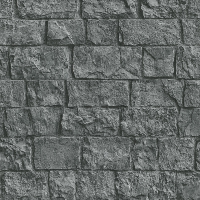 Imitations 3D Effect Brick Wall Wallpaper - Dark Grey - Erismann - 10394 - 10Wallpaper199