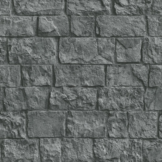 Imitations 3D Effect Brick Wall Wallpaper - Dark Grey - Erismann - 10394 - 10Wallpaper199