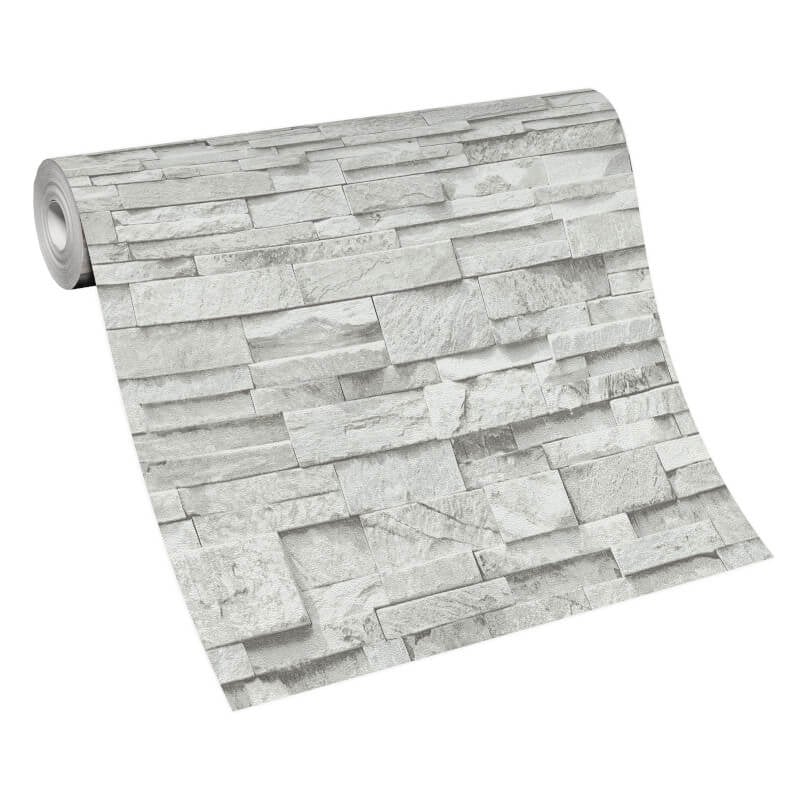 Imitations 3D Effect Brick Wall Wallpaper - Grey - Erismann - 02363 - 30Wallpaper199