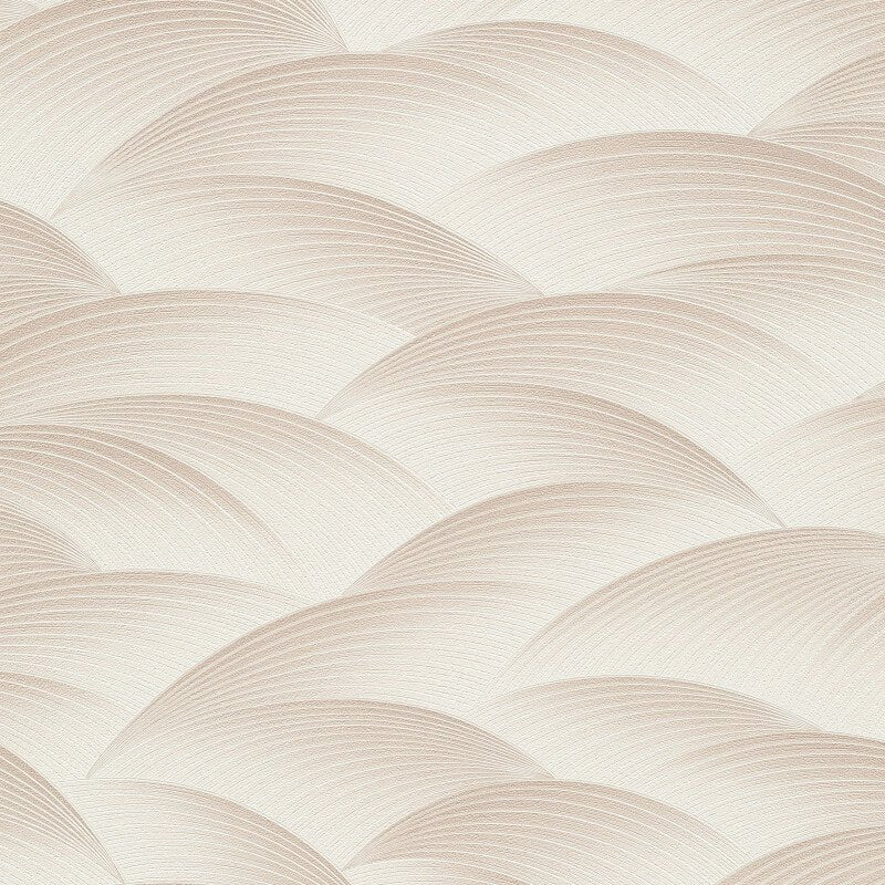 Interlocking Waves Metallic Wallpaper - Beige - Erismann - 10372 - 02Wallpaper199