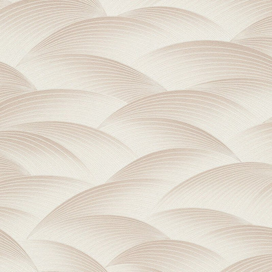 Interlocking Waves Metallic Wallpaper - Beige - Erismann - 10372 - 02Wallpaper199