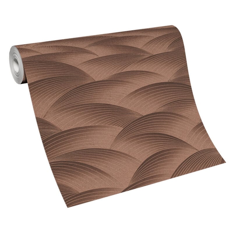 Interlocking Waves Metallic Wallpaper - Bronze - Erismann - 10372 - 48Wallpaper199