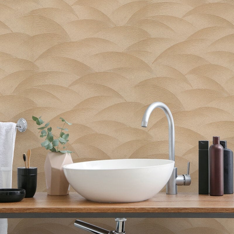Interlocking Waves Metallic Wallpaper - Gold - Erismann - 10372 - 30Wallpaper199