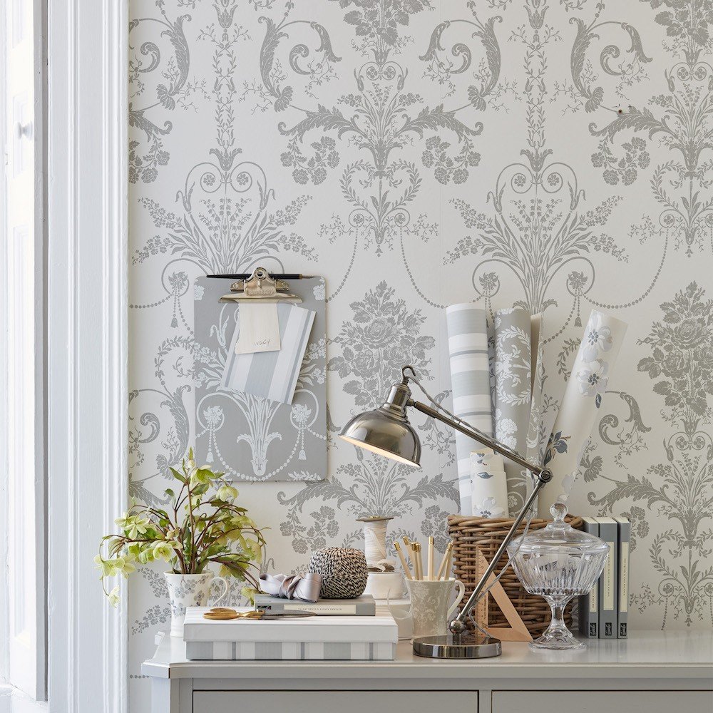 Josette Wallpaper - Dove Grey & White - Laura Ashley - 113385Wallpaper199