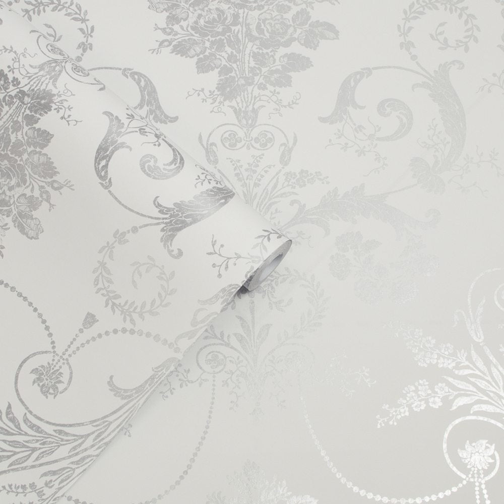 Josette Wallpaper - Metallic Silver - Laura Ashley - 113379Wallpaper199