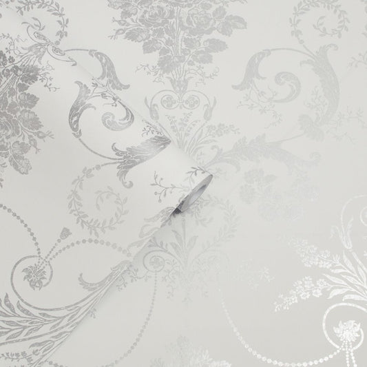 Josette Wallpaper - Metallic Silver - Laura Ashley - 113379Wallpaper199