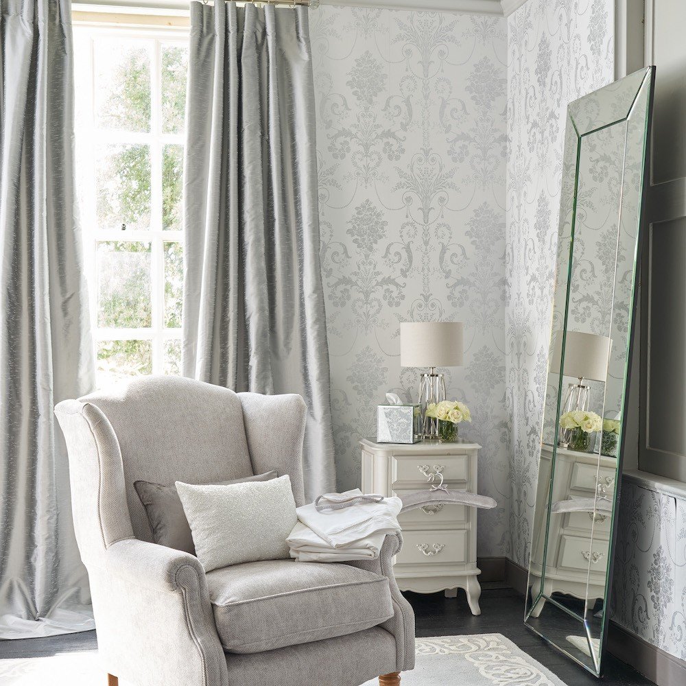 Josette Wallpaper - Metallic Silver - Laura Ashley - 113379Wallpaper199