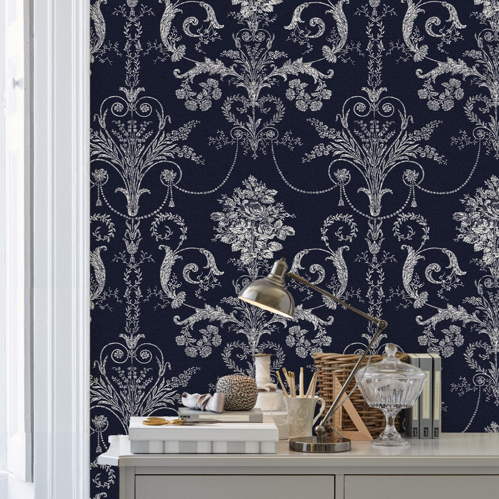 Josette Wallpaper - Midnight - Laura Ashley - 113386Wallpaper199
