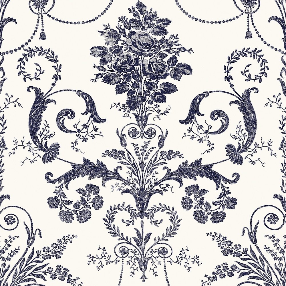 Josette Wallpaper - Off White & Midnight - Laura Ashley - 113387Wallpaper199