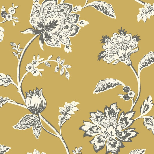 Juliette Floral Wallpaper - Ochre - Fine Décor - FD43450Wallpaper199