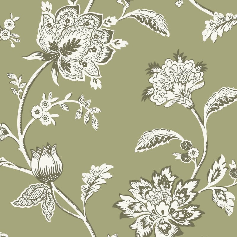 Juliette Floral Wallpaper - Sage - Fine Décor - FD43454Wallpaper199