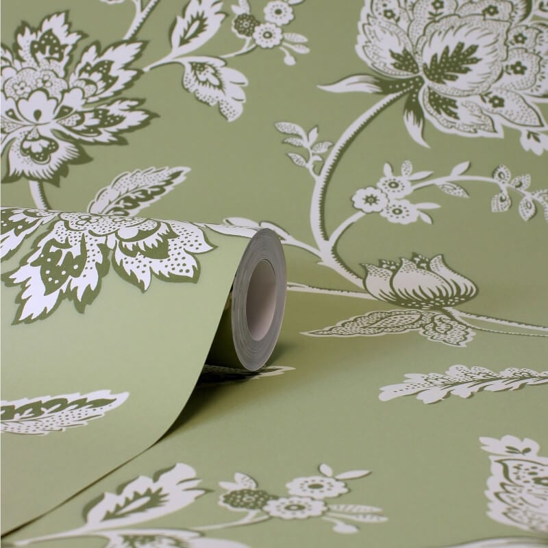 Juliette Floral Wallpaper - Sage - Fine Décor - FD43454Wallpaper199
