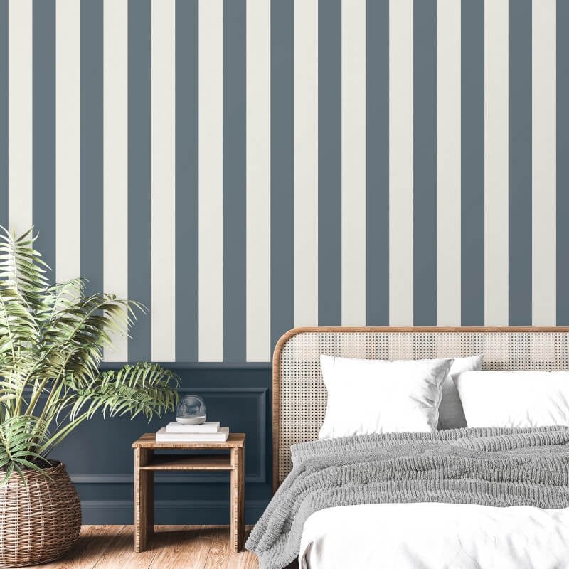 Juliette Stripe Wallpaper - Blue - Fine Décor - FD43458Wallpaper199