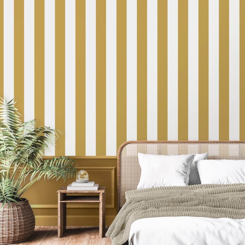 Juliette Stripe Wallpaper - Ochre - Fine Décor - FD43455Wallpaper199