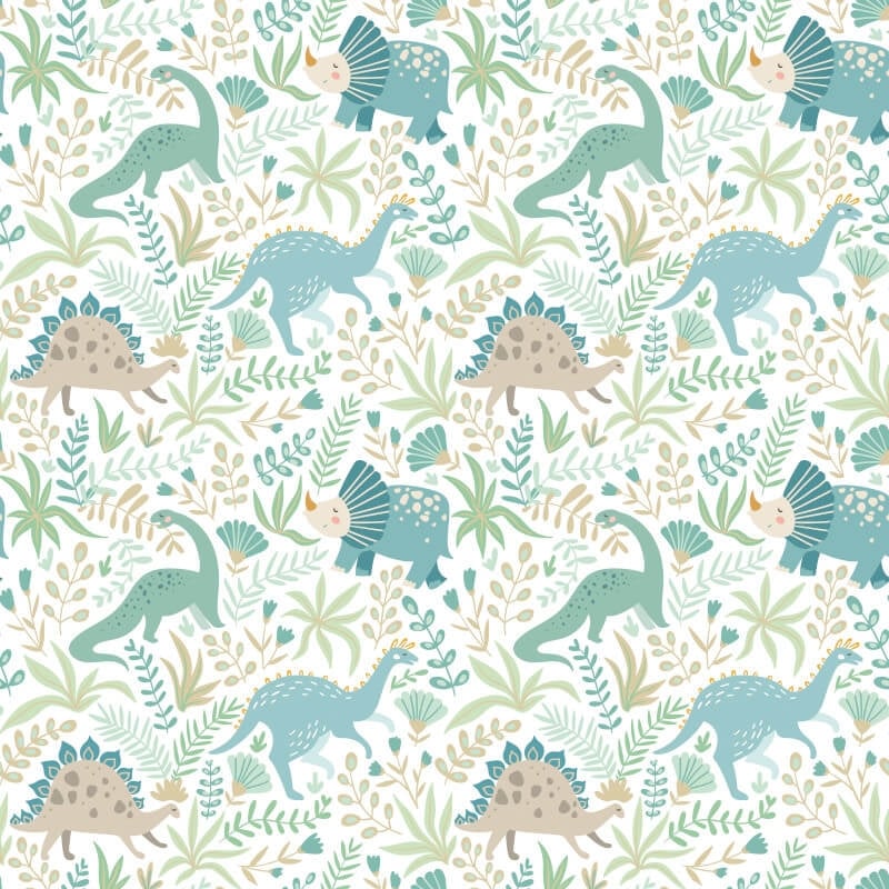Jurassic Party Wallpaper - Denim Mix - Hoopla Walls - HWA1311WWallpaper199