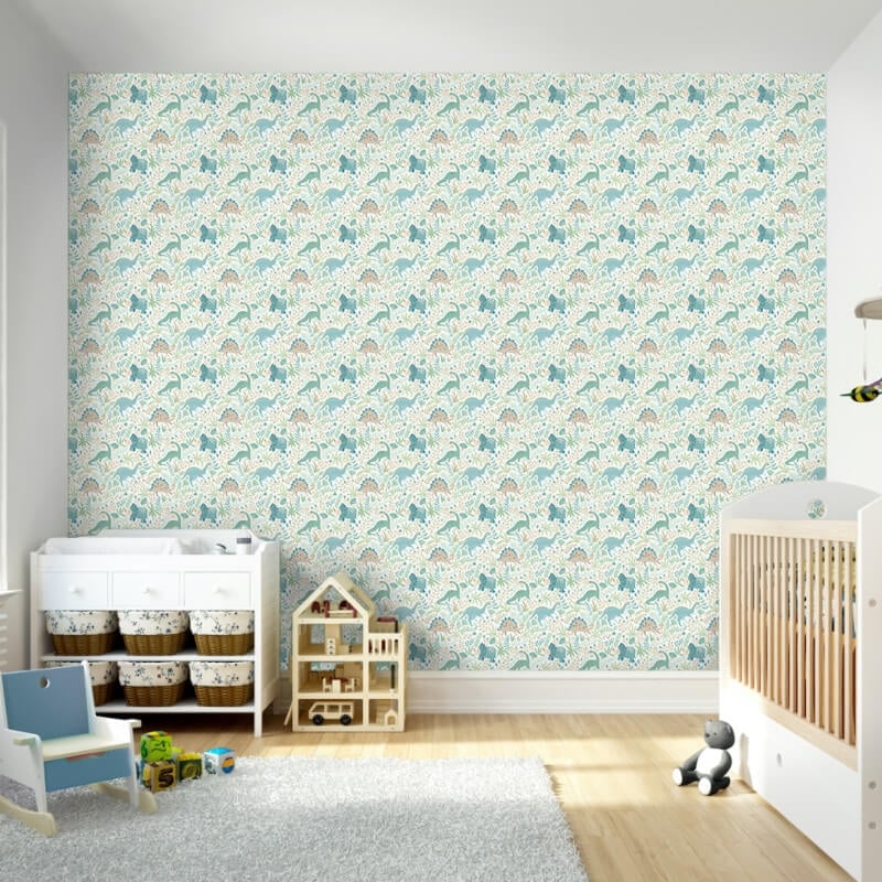 Jurassic Party Wallpaper - Denim Mix - Hoopla Walls - HWA1311WWallpaper199