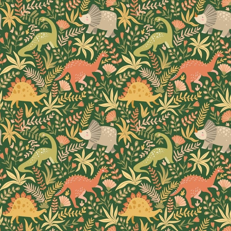Jurassic Party Wallpaper - Olive Jungle - Hoopla Walls - HWA1309WWallpaper199