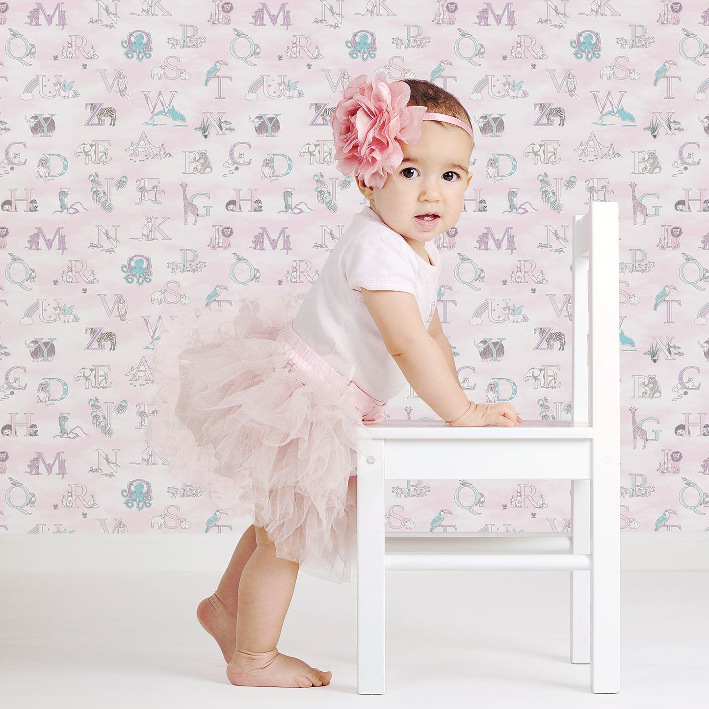 Just 4 Kids 2 Alphabet Wallpaper - Pink - Galerie - G56538Wallpaper199