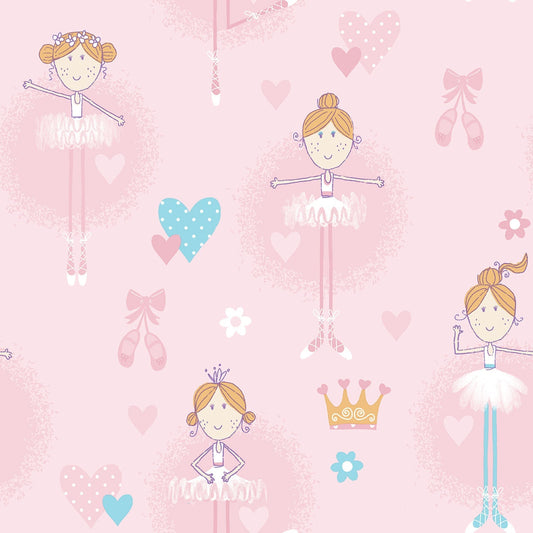 Just 4 Kids 2 Ballerina Wallpaper - Pink - Galerie - G56002Wallpaper199