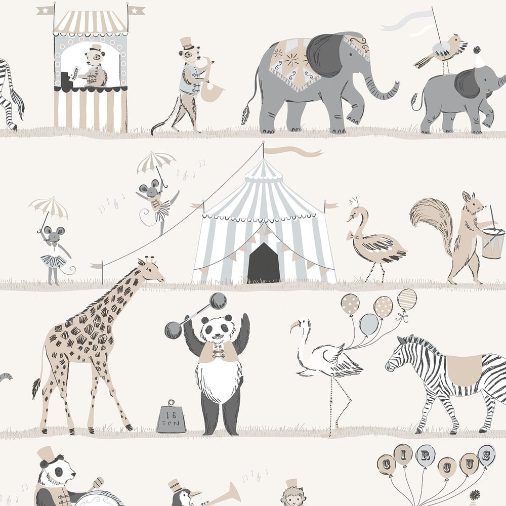 Just 4 Kids 2 Circus Wallpaper - Beige / Grey - Galerie - G56547Wallpaper199