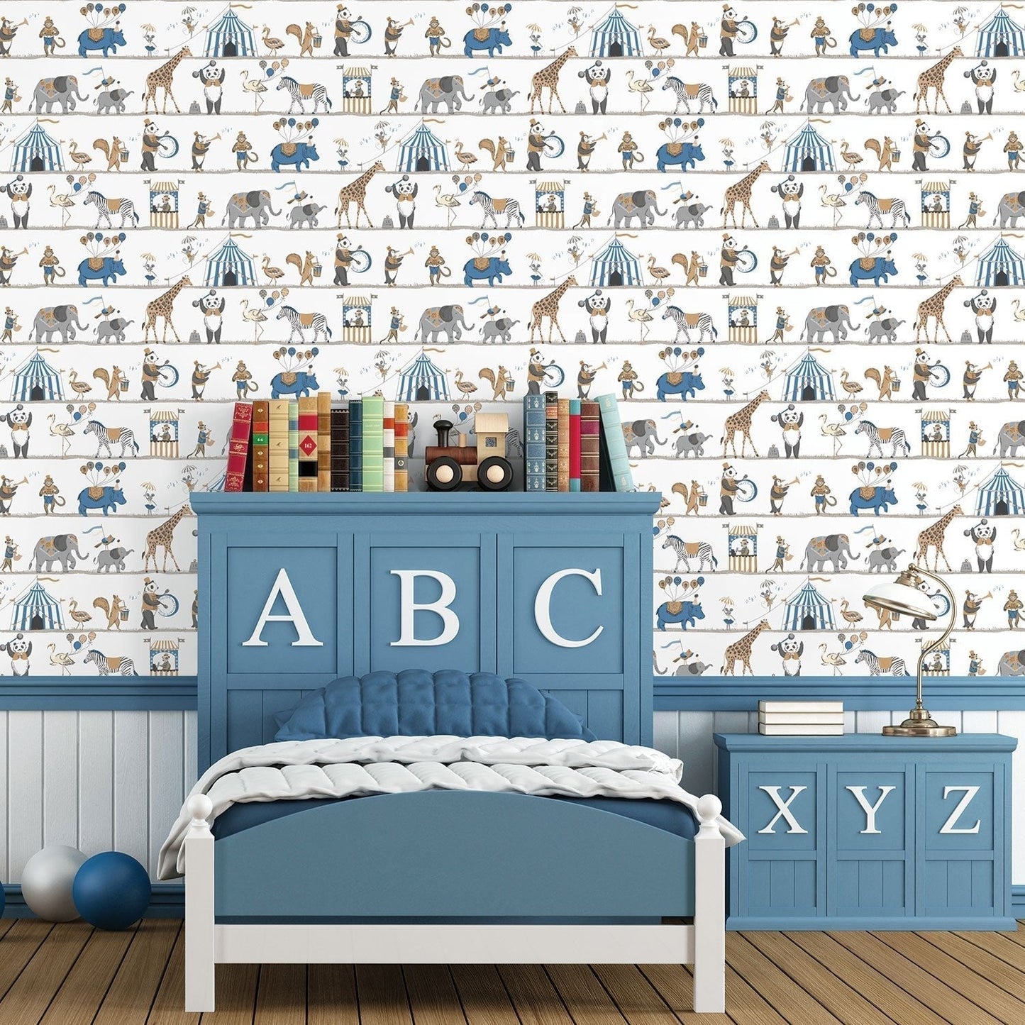 Just 4 Kids 2 Circus Wallpaper - Blue / Brown - Galerie - G56546Wallpaper199