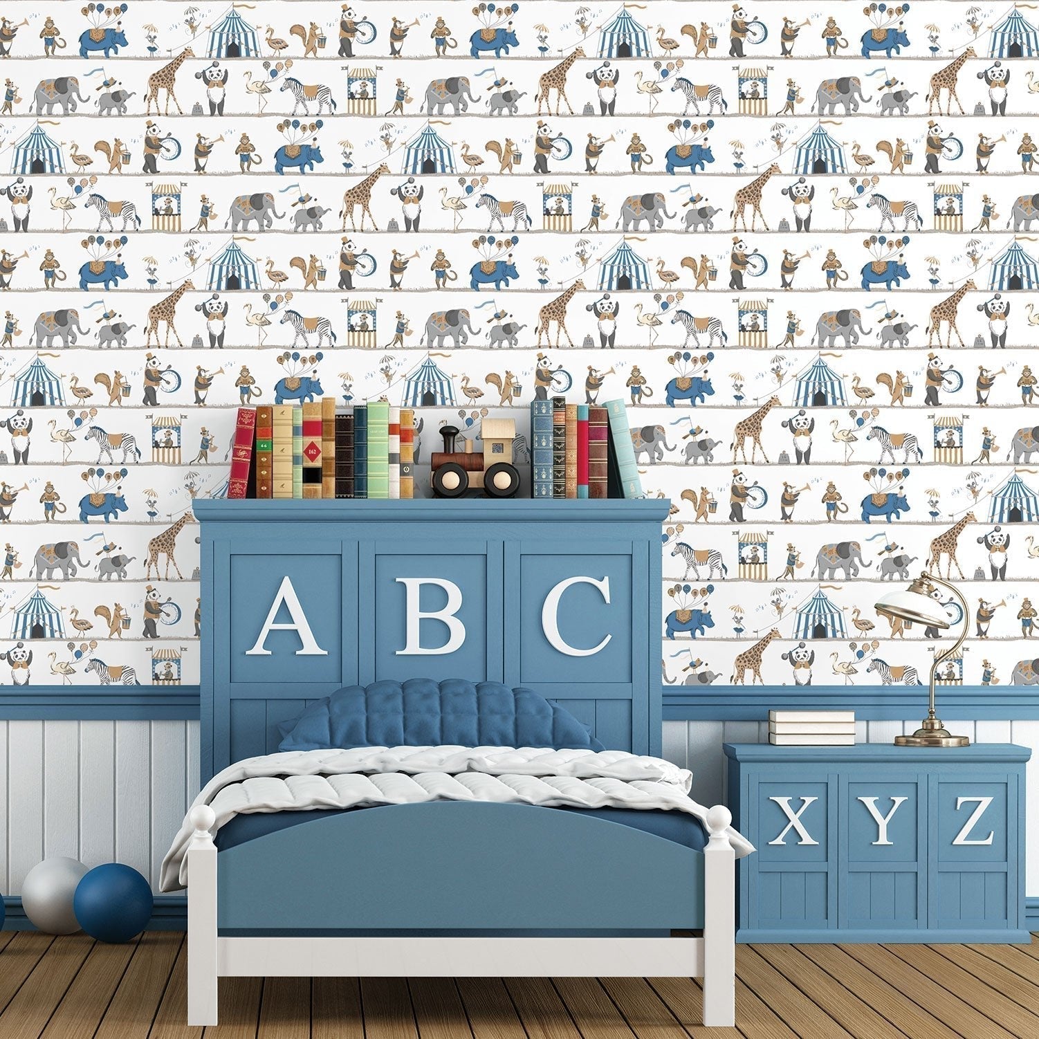 Just 4 Kids 2 Circus Wallpaper - Blue / Brown - Galerie - G56546Wallpaper199