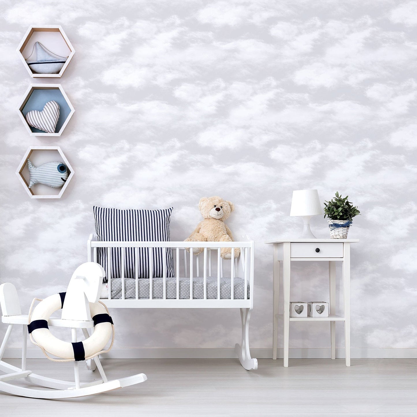 Just 4 Kids 2 Clouds Wallpaper - Grey - Galerie - G56532Wallpaper199