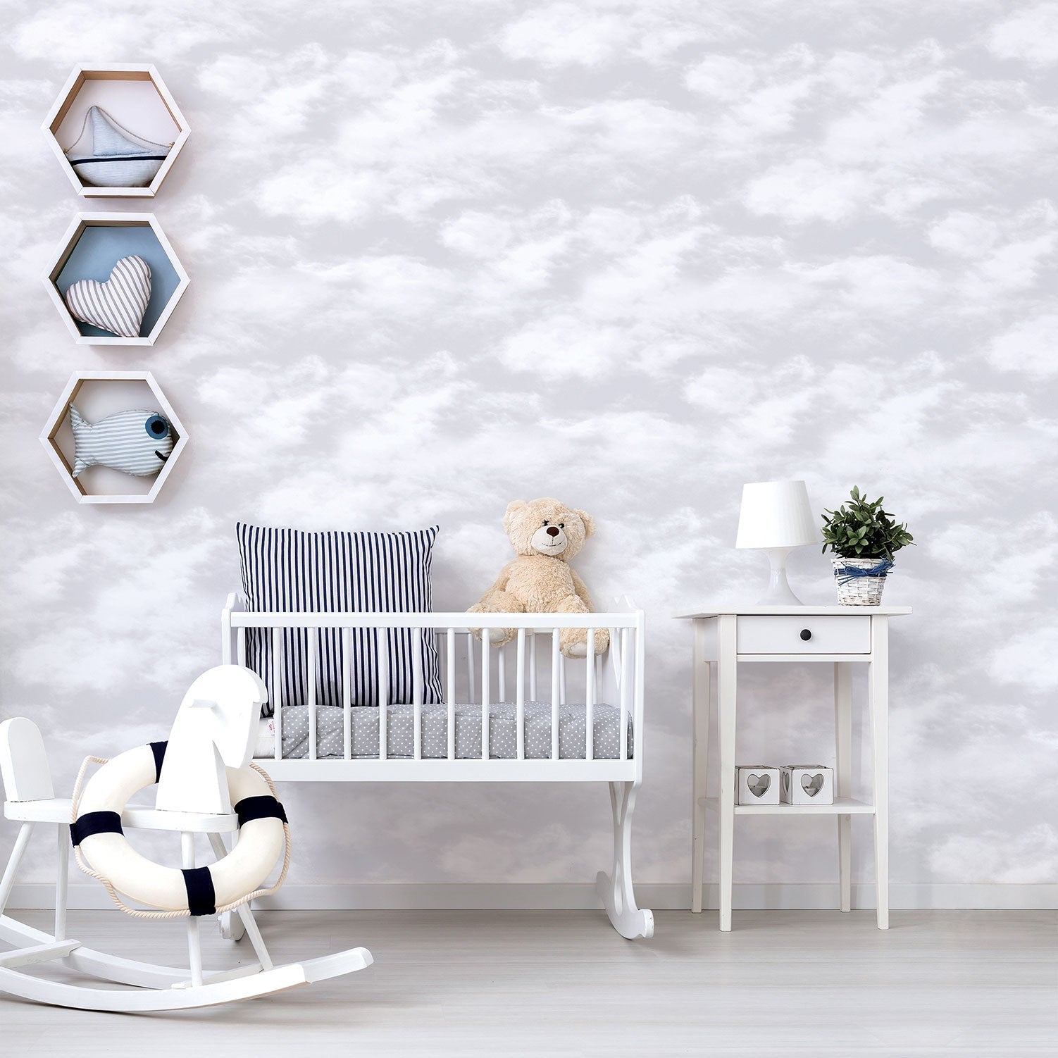 Just 4 Kids 2 Clouds Wallpaper - Grey - Galerie - G56532Wallpaper199