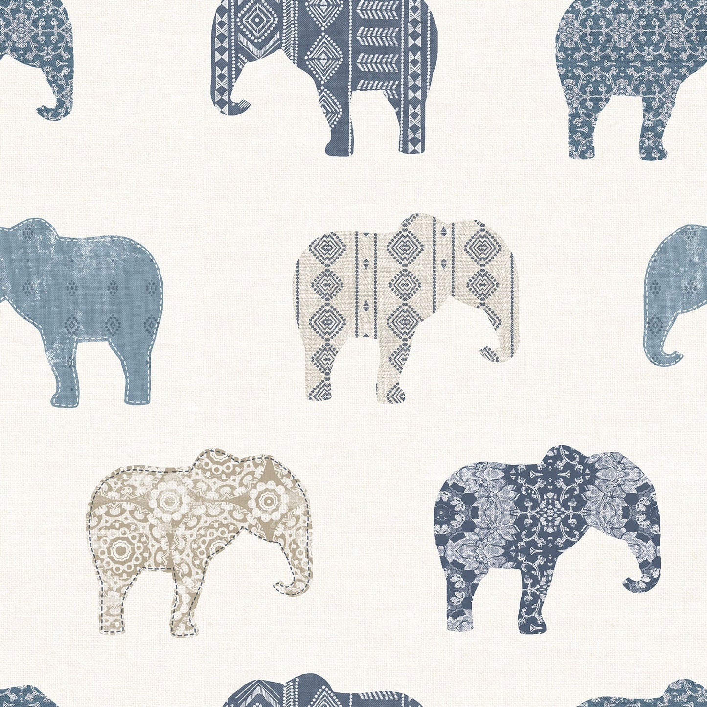 Just 4 Kids 2 Elephants Wallpaper - Blue / Beige - Galerie - G56528Wallpaper199